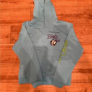 Chrome Hearts Light Blue Graphic Hoodie with Purple & Lime Accents